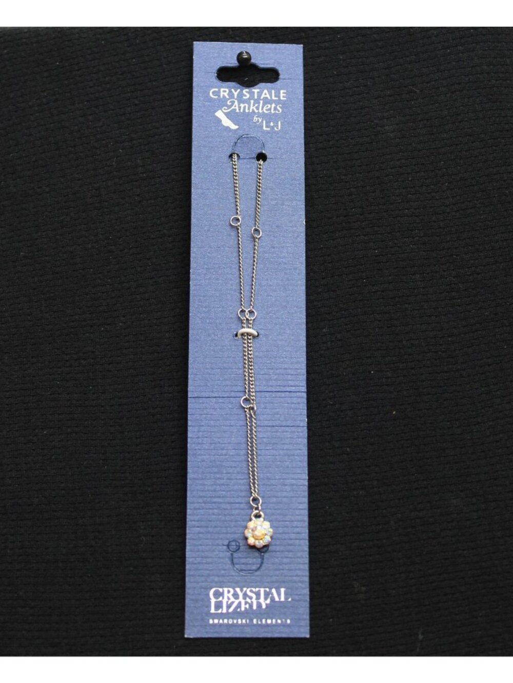 NWT Crystale by L & J Swarovski Crystal Anklet Silver Gray / Clear 8" + 1.5"
